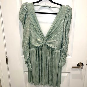 Sabrina Musayev sea foam and silver dress